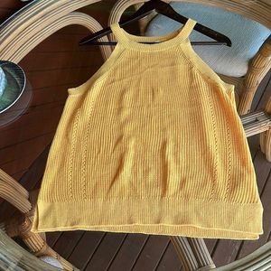 Mustard yellow knit Anthropologie tank top
